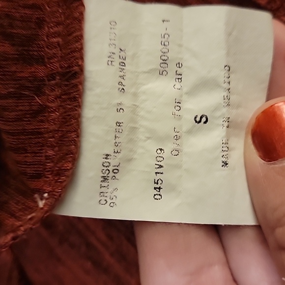 AB STUDIO TOP SIZE S Red Short Sleeve Ruffled - Picture 3 of 3